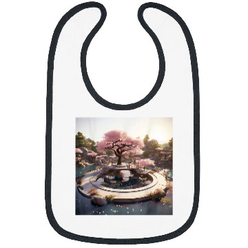 Discover Cherry Blossom Rhapsody Circular Oasis Reflective Serenity Bibs
