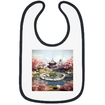 Discover Circular Oasis Korean Serenity Amid Reflective Waters Bibs