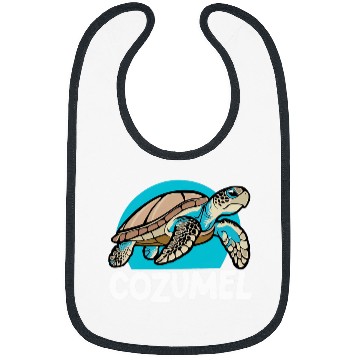 Discover Turtle Pet Cozumel Mexico Sea Turtle Colorful Boys Girls Toddler Bibs