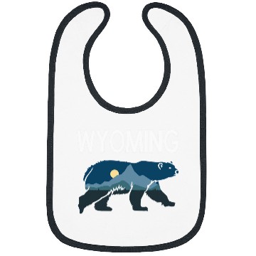 Discover Bear Pet WYOMING Retro Bear Wildlife Conservation Designs Present Bibs