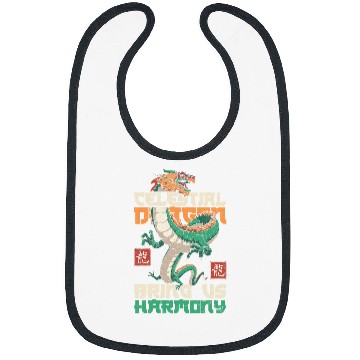 Discover Dragon Pet Celestial Dragon Bringing Us Harmony Lunar New Year Bibs