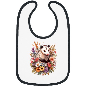 Discover Cottagecore Opossum In Wild Flower Field Bibs