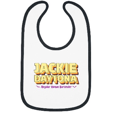 Discover Bartender Job Jackie Daytona Regular Human Bartender Retro Logo Design Bibs