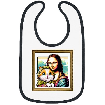 Discover Lion Pet Humor Mona Lisa With Lionhead Rabbit Bibs