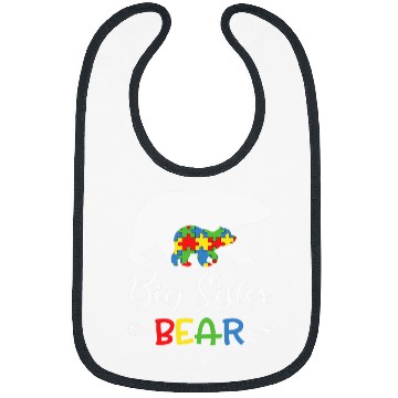 Discover Bear Pet Big Sister Bear Autism Awareness Sister girl Bibs