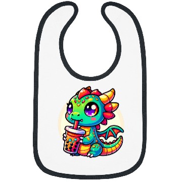 Discover Dragon Pet Kawaii Dragon Anime Boba Tea Bubble Milk Tea Kids Bibs