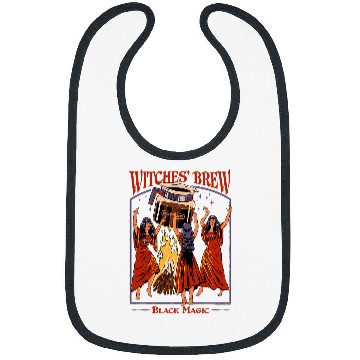 Discover Coffee Fun Steven Rhodes Witches Brew Magic Coffee Retro Dark Humor Bibs