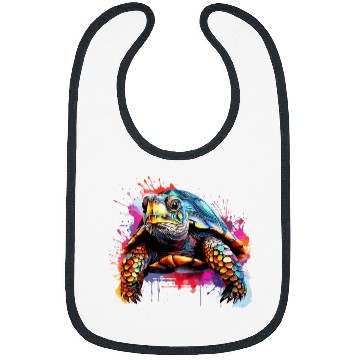 Discover Box Turtle Lover Colorful Splash Art Bibs