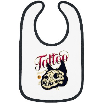 Discover Cat Skull Tattoo Bibs