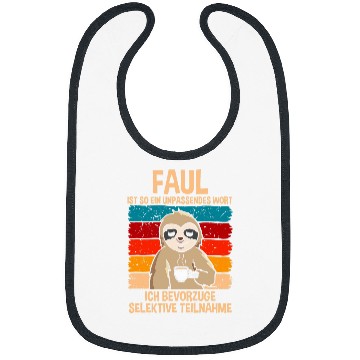 Discover Sloth Pet Lazy Inappropriate Word Selective Participation Sloth Bibs