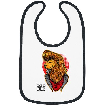 Discover Lion Pet King of The Jungle Rock and Roll Lion Retro Music Blues Hair Bibs