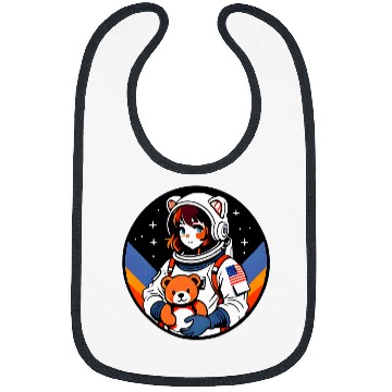 Discover Bear Pet Contemporary Astronaut Girl and Space Teddy Bear Pop Art Bibs