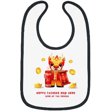 Discover Dragon Pet Chinese Lunar New Year Year of the Dragon zodiac sign 3 8 Bibs