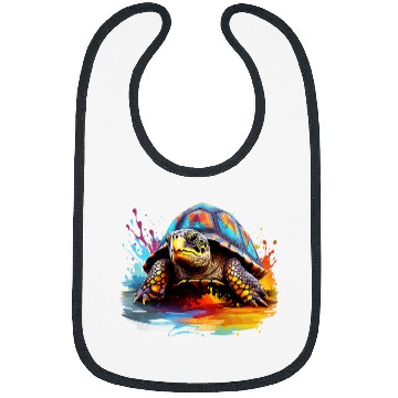 Discover Colorful Box Turtle Lover Splash Art Bibs