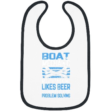 Discover Beer Fun Boat Mechanic Multi Tasking Problem Solving Beer Coffee Bibs