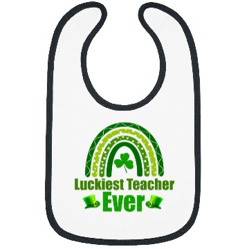 Discover Luckiest Teacher Ever rainbow St Patricks Day Teaching Bibs