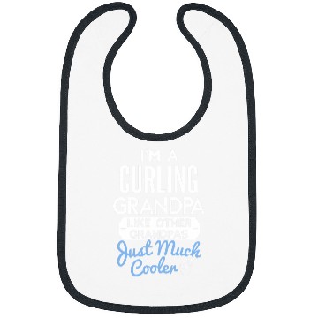 Discover Cool Fathers Day Design Curling Grandpa Bibs