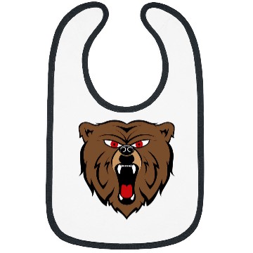 Discover Bear Pet Creative Oversized Bear Head Face Print Bold Grizzly Bibs