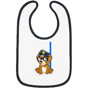 Discover Police Job Bear Back the Blue Law Enforcement Appreciation Bibs