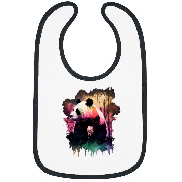Discover Panda Pet Colorful Wilderness Nature Panda Reflection Bibs