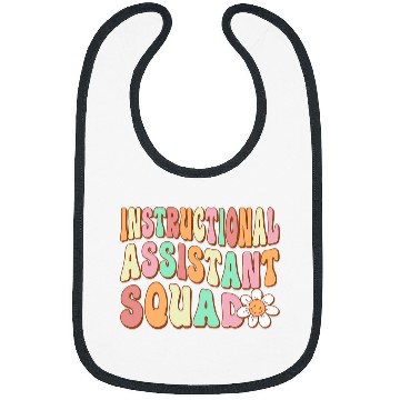 Discover Instructional Assistant Squad Retro Teacher Aide Vibes Bibs