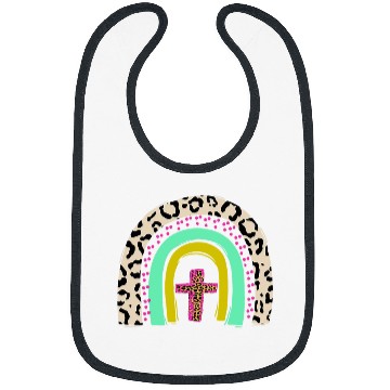Discover He Is Risen Leopard Rainbow Christian Jesus Easter Day Bibs