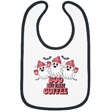 Discover Coffee Fun Boo But First Coffee ghosts Design Bibs