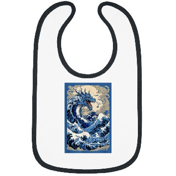 Discover Dragon Pet Chinese Dragon Hokusai Great Wave Off Kanagawa Japanese Art Bibs