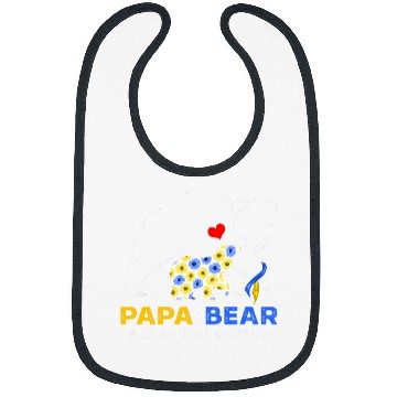 Discover Bear Pet Papa Bear Down Syndromes Awareness Blue Yellow Ribbon Bibs
