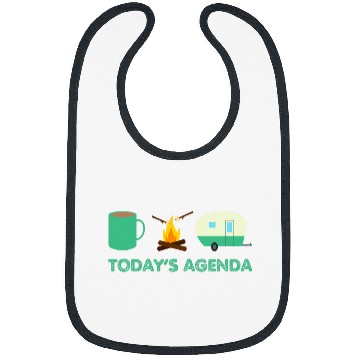 Discover Camping Todays Agenda Coffee Campfire Marshmallow Camper Bibs