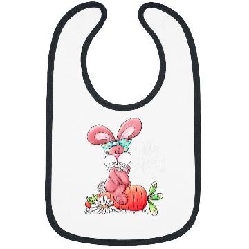Discover Hello Spring Easter Bunny Rabbit Messy Bun Carrot Easter Day Bibs