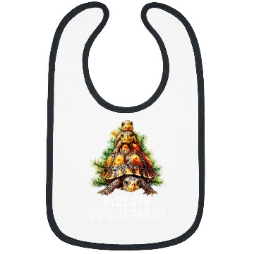 Discover Turtle Pet Eastern Box Turtle Chritmas TreeMerry Christmas Bibs