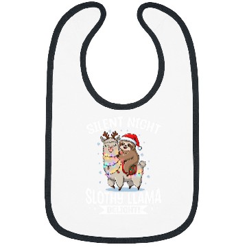 Discover Sloth Pet Llama Christmas Silent night slothy llama delight Bibs