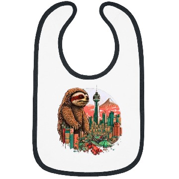 Discover Sloth Pet Japan Kaiju Slothzilla Anime Sloth Monster Creature Bibs
