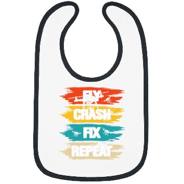 Discover Fly Crash Fix Repeat Drone Pilot Bibs