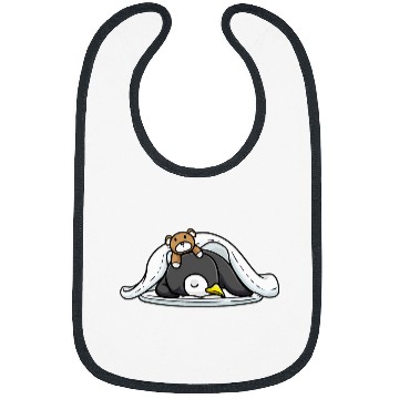 Discover Penguin Pet Funny Napping Penguin With Stuffed Animal Sleeping Sleep Bibs