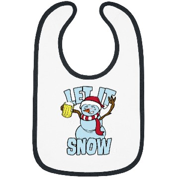 Discover Beer Fun Drinking Snowman Let It Snow Bibs