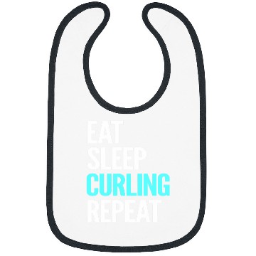 Discover Eat Sleep Curling Repeat Devoted Supporter Gift Bibs