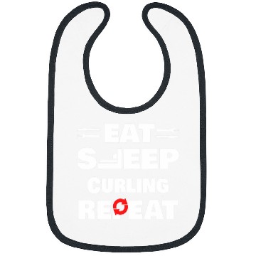Discover Eat Sleep Curling Repeat Curling Bibs