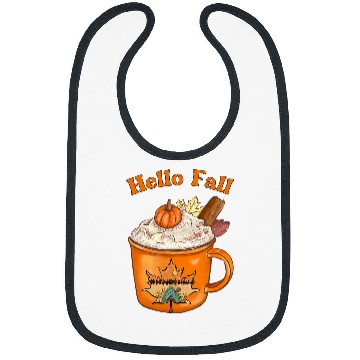 Discover Cute Fall Hello Fall Pumpkin Spice Fall Leaves Outdoors Bibs