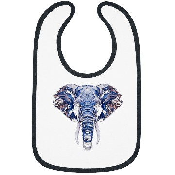 Discover Elephant Pet Polygon Animal Face Art Graphic Elephant Bibs