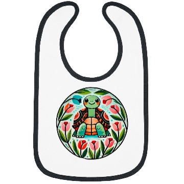Discover Turtle Pet Box Turtle Buttercup Flowers Illustration Bibs
