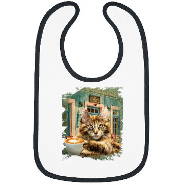 Discover Coffee Fun Maine Coon Cat With Coffee Bibs