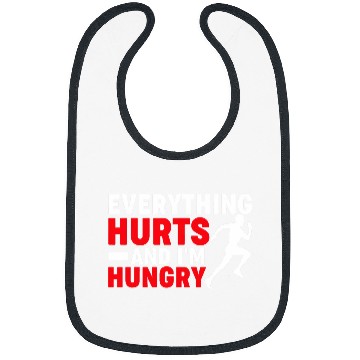 Discover Funny Marathon Runner Everything Hurts And Im Hungry Bibs