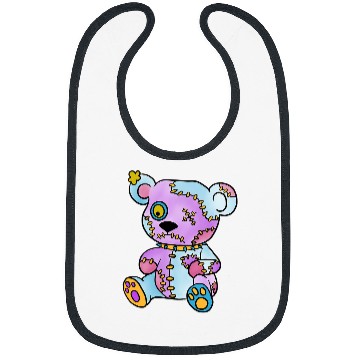 Discover Bear Pet Patchwork Creepy Teddy Bear Voodoo Cute Goth Bibs