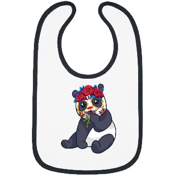 Discover Panda Pet Mexican Panda with Flowers Bamboo Bibs