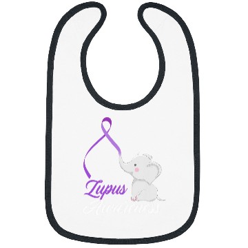 Discover Elephant Pet Purple Ribbon Lupus Warrior Cute Lupus Awareness Bibs