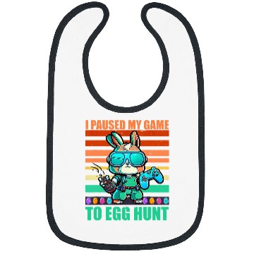 Discover I Paused My Game To Egg Hunt Funny Easter Day Video Game Boy Bibs