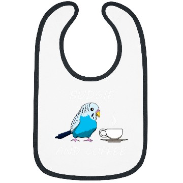Discover Coffee Fun Budgie and Coffee Cute Budgerigar Caffeine Bibs