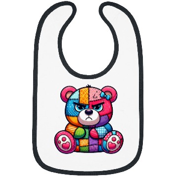 Discover Bear Pet Rebel teddy bear A colorful patchwork look Bibs